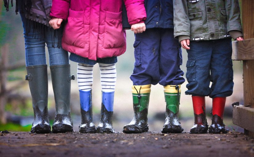 Children standing in a line